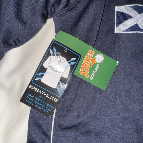 Vintage Dead Stock Scotland Soccer Jersey Striker Brand Size L New w/ Tags - Picture 3 of 8